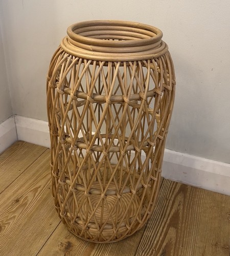 Vintage rattan wicker lantern - rattan,
