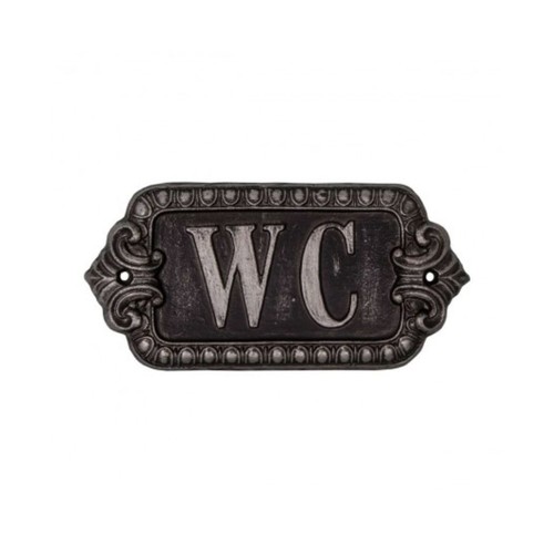 Metal plaque bathroom - wc,