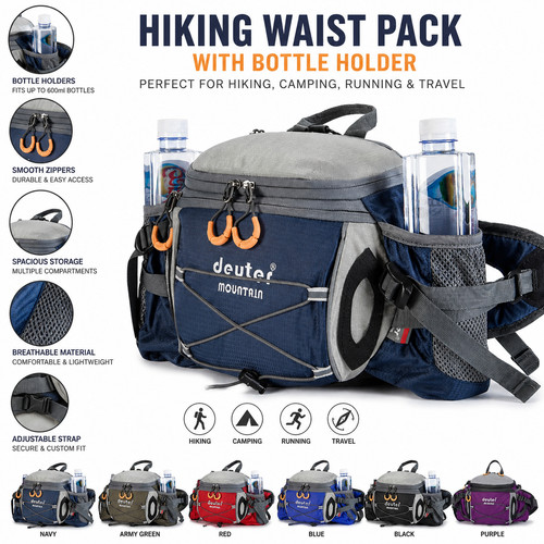 Hiking waist pack bum bag - 8l,