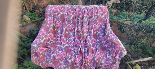 Vintage 1950s barkcloth spring - vintage,