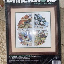 Dimensions A Season For Everything Stamped Cross Stitch Kit-14"X14" NEW sealed