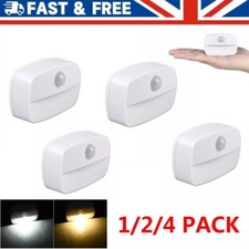 1/2/4X Motion Sensor Light Indoor LED Night Stick on Nightlight Battery Operated