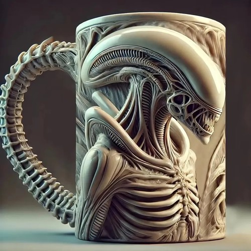 Xenomorph alien mug - 3d,