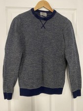 M&S Collection navy & white striped jumper – pure cotton – size S