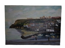 Beautiful Oil Painting Of Whitby North Yorkshire Coast By Peter Dickinson