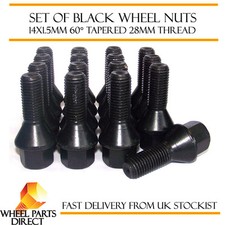 Alloy Wheel Bolts Black 16 14x1.5 Nuts Porsche 911 997 Carrera 4/4S Gen1 05-08