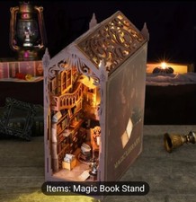 Book Nook Miniature Creative Magic Library Harry Potter themed 3D DIY Kit, Led