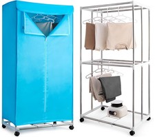 Electric Clothes Dryer 2-Tier Foldable Heated Drying Laundry Airer Rack Cover