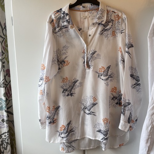 White stuff bird pattern - white,