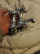 Vintage chrome basin taps pair
