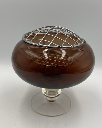 Vintage posy vase frog brown - vase,