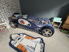Kids Racing Car Single Bed Blue