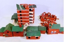 Bundle Of Vintage 1940s/50 RUBBER MINIBRIX, BRICKS ROOFS BASES WINDOWS 18 Kgs