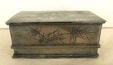 Kut Hing Pewter Swatow Lidded Box Caddy