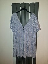 Zara. Ladies. Striped Blue And White. Mid length.Summer. XL.Gold buttons. Lovely