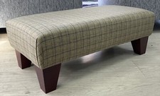 Large footstool, Tartan