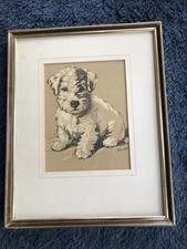 Vintage, Lucy Dawson dog print. 1930s.￼