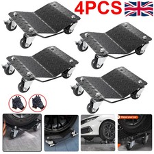4PCS Car Tyre Skate Wheel Dolly 1500LB Heavy Duty Vehicle Positioning Trolley UK