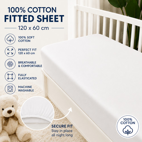 Baby cot bed - cot, fitted