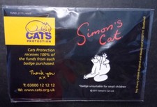 Pin Badge Simons Cat - Washing Leg  (Cats Protection Charity Listing)