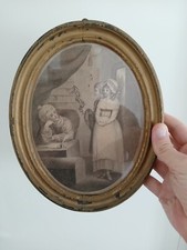Antique Georgian Charles White Engraving “Annette & Lubin” 1785 Gilt Frame