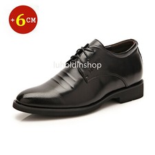 Men Elevator Oxford Shoes 2" Taller Lace up Faux Leather Inner Height Increase