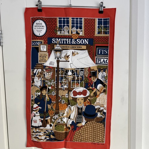 Vintage tea towel 1970 green - 1970,