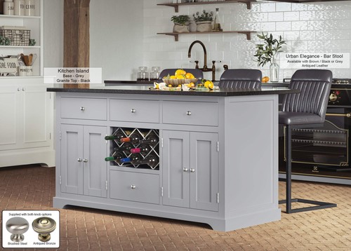 Grey kitchen island with - grey,