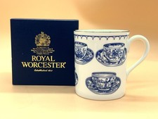 New Royal Worcester China Cup of Cups design blue beaker / mug in original box.