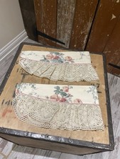 Vintage Tiebacks Shabby Chic Country Home Floral Cottage Frilly Lace Curtains