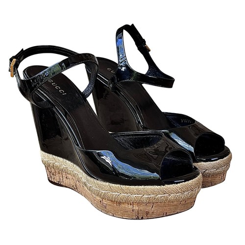 Gucci black patent leather - leather, &