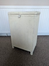 Upcycled/Vintage Wooden Rattan Laundry Box - 37cm x 56cm x 27cm