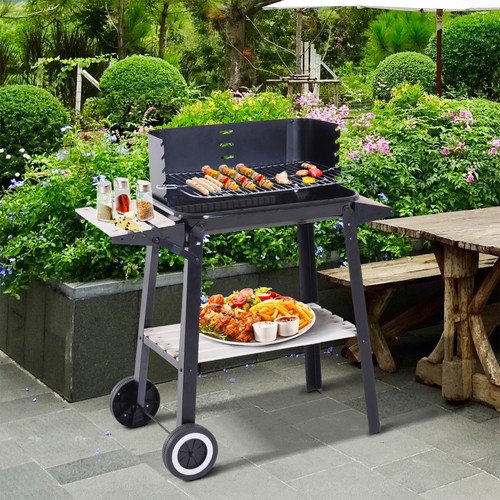 Charcoal bbq grill trolley - charcoal,