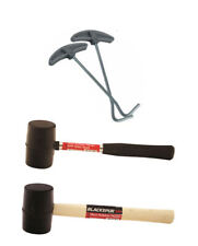 Rubber Camping Mallet 16oz Hammer Tent Peg Extractor Hook Set
