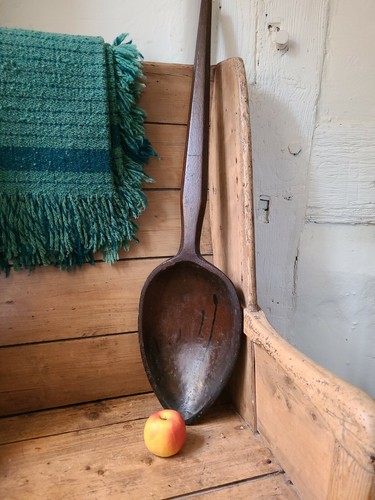 Huge carved wooden spoon - a,