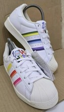 BNWT ADIDAS SUPERSTAR TRAINERS SIZE UK 4 WHITE PRIDE LOVE UNITES MULTICOLOURED 