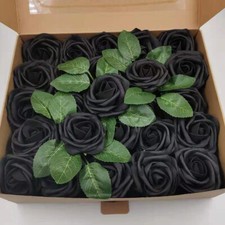 25Pcs Artificial Flowers Real Looking Rose DIY Ikebana Home Wedding Party Decor
