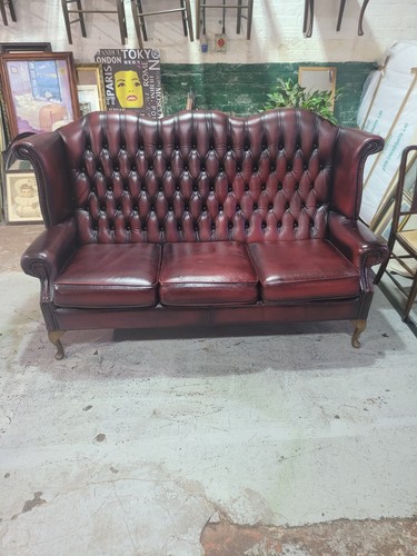 Oxblood leather chesterfield - leather,