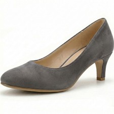 LADIES WOMENS LOW KITTEN HEEL