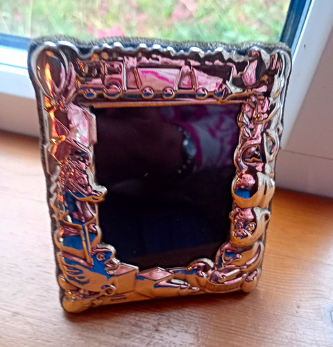 Solid silver photo frame with - photo,