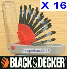 16 x Black & Decker Jigsaw Blades Wood And Metal Cutting Bayonet T Shank Jig Saw