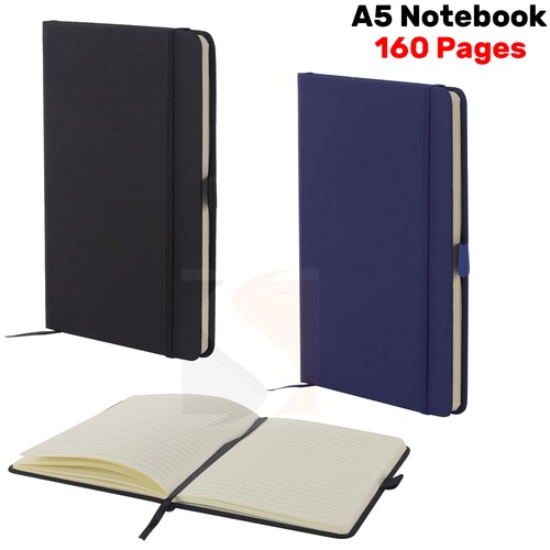 Notebook black lined - black,