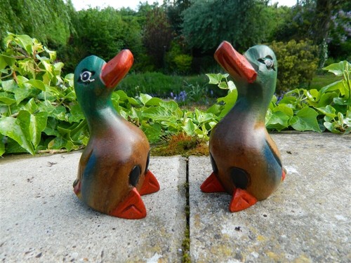 Wooden duck carving pair - duck,