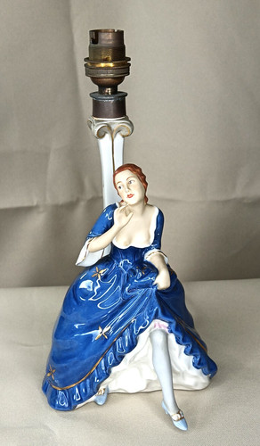 Royal dux lady figurine lamp - royal,