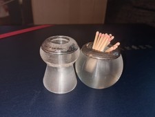 2 Glass Silver Matchbox
