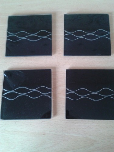 Square glass coasters set - coasters,, of
