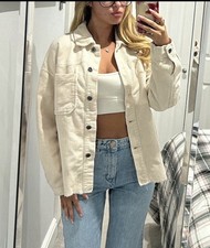 Zara cream ribbed button up