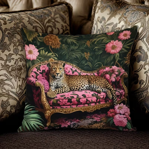 Cheetah pink sofa - x,