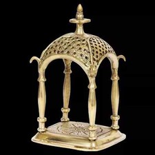 Handcrafted Antique Brass Hindu Temple For Worship Mandir For Pooja Small Size