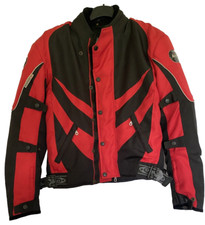 Mens Aniko Motorcycle Jacket Red UK Size M Biker Clothing Armoured Motorbike
